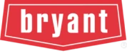 The image shows a red, shield-shaped logo with the word "bryant" in lowercase white letters.