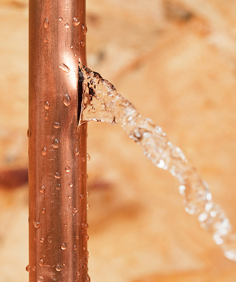 Cracked Copper Water Pipe Leaking